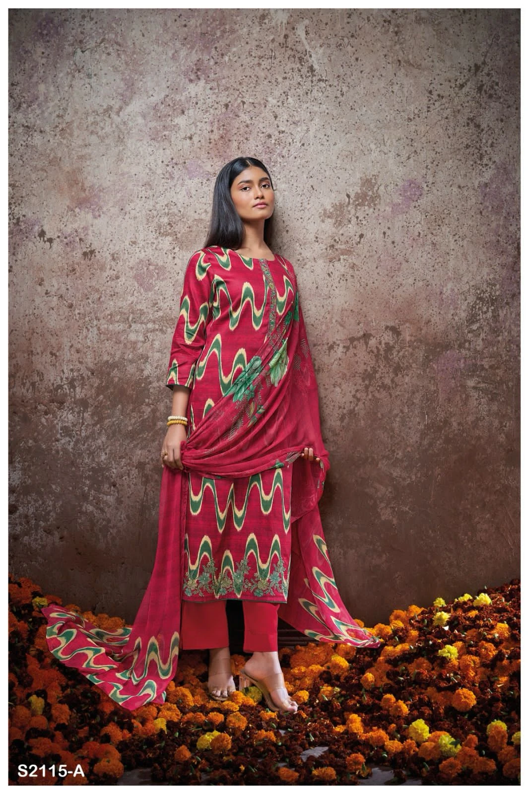 Ganga Sallie 2115 Premium Cotton Silk Printed Wholesale Fancy Salwar Suit Catalog — Wholesale Salwar Suits, Ganga wholesale from Surat - Gallery Image 4